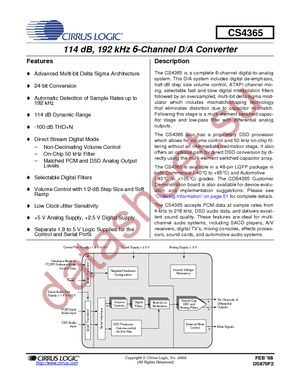 CS4365-DQZ datasheet  